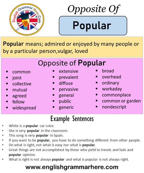 antonym popular|popular opposites.